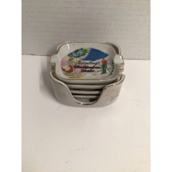 Vintage Washington State Souvenir Nesting Ashtray Set (4),small, - Picture 8 of 8